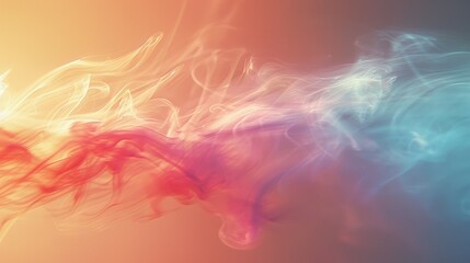 Wall Mural - Abstract Colorful Smoke Art with Gradient Background and Large Copy Space