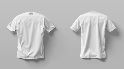 White T-shirts front and back used as design template