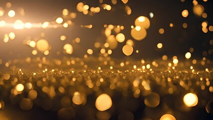 Poster - Golden Glitter and Bokeh Lights Generative AI