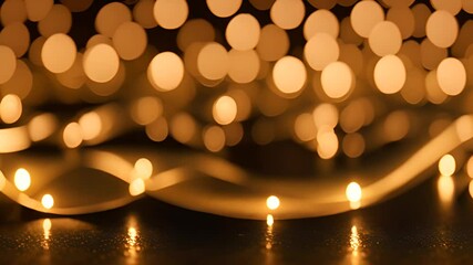 Poster - Golden Lights on a Dark Background Generative AI