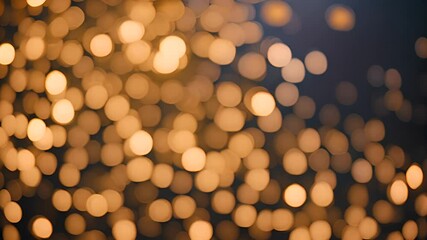 Poster - Golden Bokeh Lights at Night Generative AI