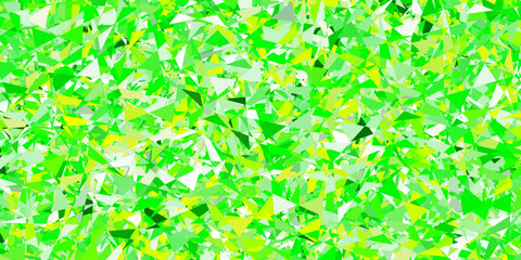 Poster - Light green, yellow vector backdrop with triangles, lines.