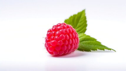 Raspberry fruit on white background