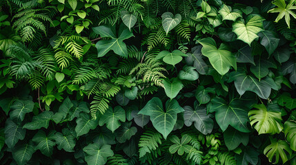 Wall Mural - green leaves background