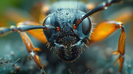 Wall Mural - Macro Photography of an Ant's Face