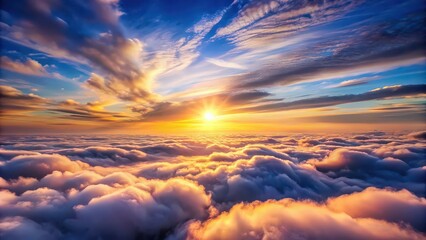 Wall Mural - romantic and beautiful sky with sea of clouds, romantic, beautiful, sky, clouds, dreamy, ethereal, n