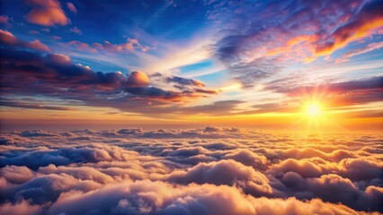 Wall Mural - romantic and beautiful sky with sea of clouds, romantic, beautiful, sky, clouds, dreamy, ethereal, n