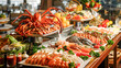 © Like Animals - Magnificent Seafood Buffet Display Featuring a Bountiful Assortment of Freshly Prepared Lobster Shrimp Crab
