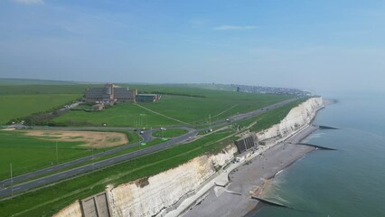 Wall Mural - High Angle Footage of Ovingdean Village Near Brighton City and Beach, England United Kingdom. May 5th, 2024