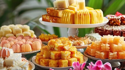 Wall Mural - A Festive Table of Asian Desserts