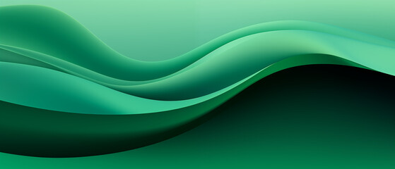Wall Mural - Green Gradient Waves Design