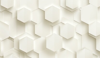 Aufkleber - a seamless vector pattern featuring three-dimensional hexagonal shapes in white and beige. the abstr
