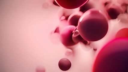 Poster - Red Spheres Floating in White Space Generative AI