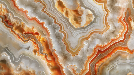 Poster - Mexican fire agate showing concentric bands forming wavy pattern