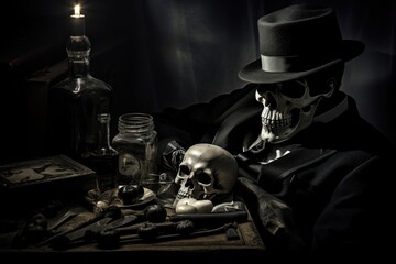 Wall Mural - Skull ghost photography portrait adult.