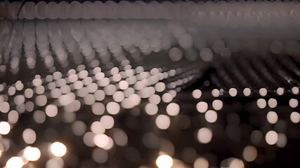 Poster - Black Metal Grid With White Bokeh Generative AI