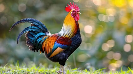 Sticker - rooster in the farm HD 8K wallpaper Stock Photographic Image  