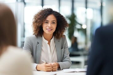 Sticker - Interviewer office adult woman.