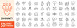 © VSK Graphics - Community editable stroke outline web icons set. Community, social, friendship, people, village, relationships, diversity, support and development. Vector illustration