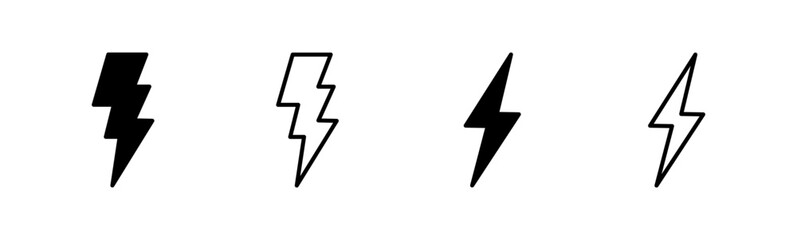 Wall Mural - lightning icon set. electric icon vector. power icon. energy sign