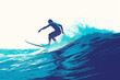 © Zulkifle - Vector Illustration showing the dramatic actions of surfing full of energy.