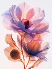 Wall Mural - An illustration of a soft beautiful flower with large petals on a plain simple background. 