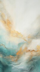 Wall Mural - Teal and gold cloud background backgrounds painting abstract.