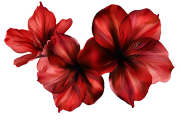 Wall Mural - red flowers isolated on transparent background