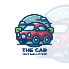 Sticker - Cute Cars Logo Character Vector Design