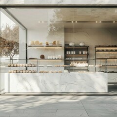 The material of its base is glass mockup bakery shop plate