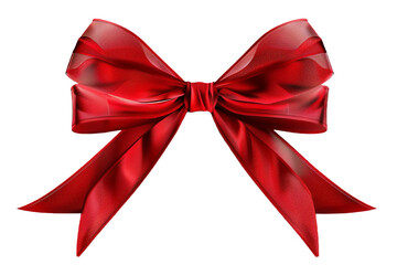 Wall Mural - red ribbon bow isolated on transparent background