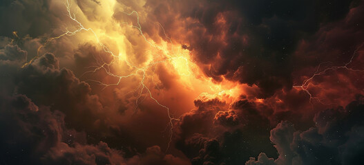 Wall Mural - a dark sky with a stormy atmosphere by ai generated image
