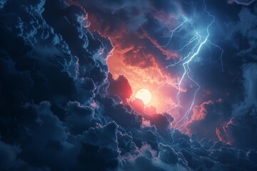 Wall Mural - a dark sky with a stormy atmosphere by ai generated image
