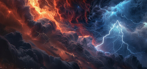 Wall Mural - a dark sky with a stormy atmosphere by ai generated image