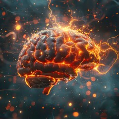 Poster - Brain Sparks   Illustrating Neural Activity and Synaptic Connections