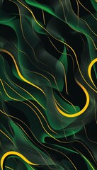 Poster - vivid green, yellow, and black abstract background for captivating visual impact