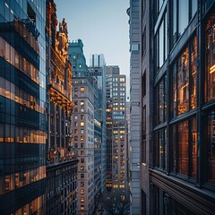 Poster - Mesmerizing High Rise Building Facade with Intricate Details in City Skyline