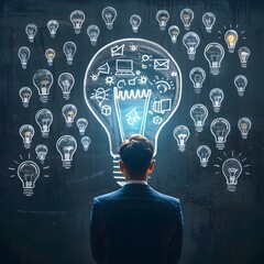 Poster - business leader spearheading a creative brainstorming session with innovative team