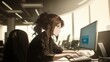 © 雅 - デスクワークをしているビジネスウーマン、都会のオフィス5