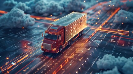 Poster - Cloud Connected Delivery Truck Navigating Futuristic Highway Network for Logistics