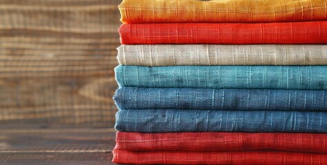 Wall Mural - Colorful cotton fashion stack soft texture focus