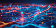 © Twopictures - Eine digitale Karte, die einen Standort mit gesetzten Pins anzeigt, die KI-Technologie im GPS, Innovationen bei Lieferdiensten und Kartenstandorte für die zukünftige Transportlogistik darstellt