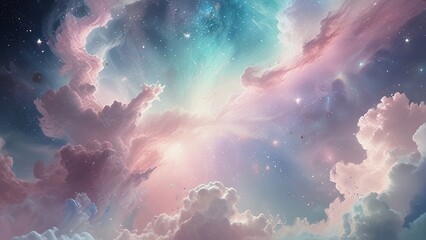 Beautiful nebulae and stars in the night sky. Supernova background wallpaper