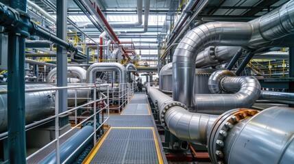 Poster - Complex industrial piping at a facility