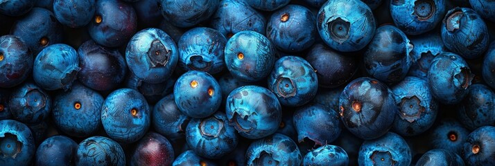 Close-up of a Cluster of Fresh Blueberries