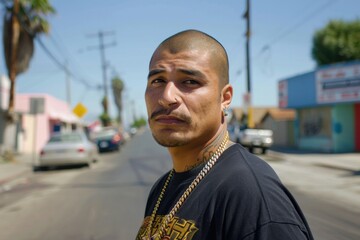 Sticker - Portrait of a Latino Hispanic man on street