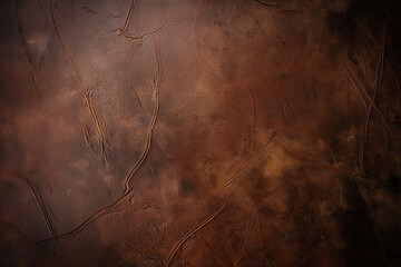 Wall Mural - Dark brown leather texture background showing grain and creases