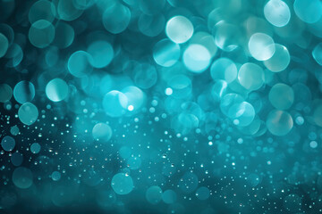 Poster - Abstract background showing water drops and bokeh lights creating a blue blur