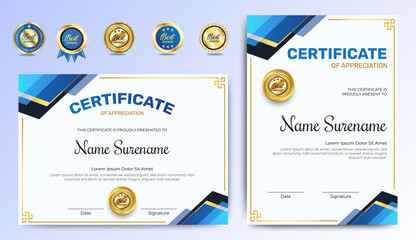 Professional diploma certificate template in premium style. vector eps 10