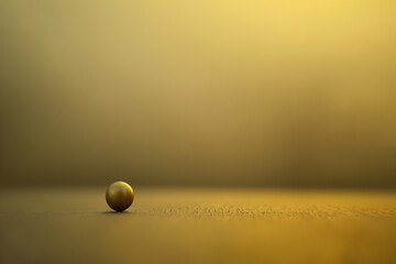 Wall Mural - Single golden sphere standing on a textured surface